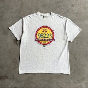 Vintage 90s Grey Graphic Tee - XXL